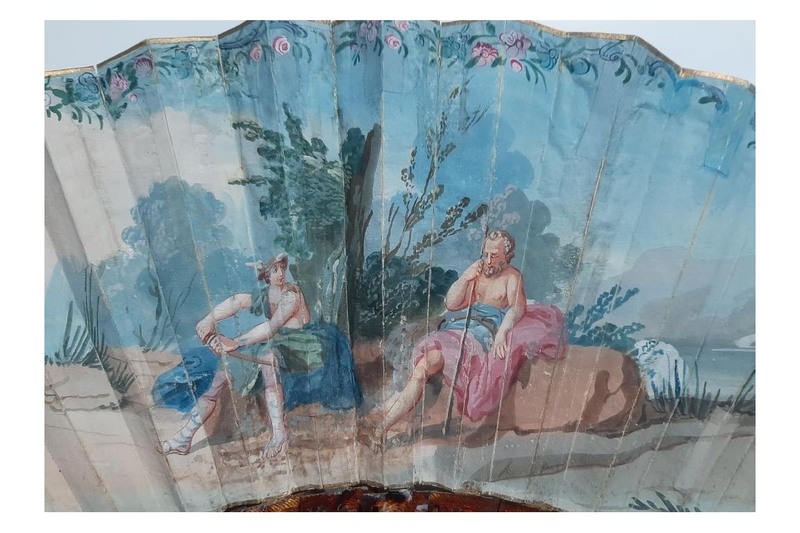 Alexander the Great and Philip his doctor, fan circa 1760