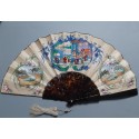 Whampoa pagoda (?), Chinese fan, Canton, 19th