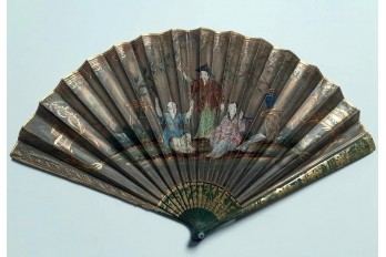 Music and chinoiseries, fan circa 1810