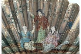 Music and chinoiseries, fan circa 1810