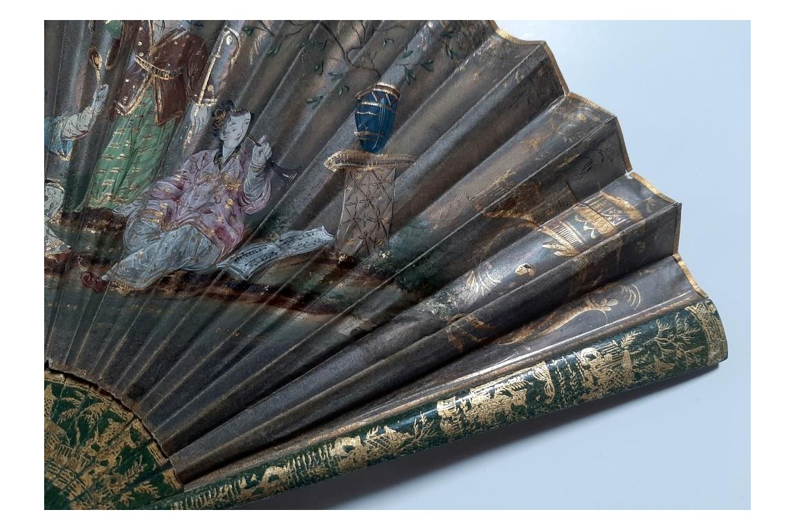 Music and chinoiseries, fan circa 1810