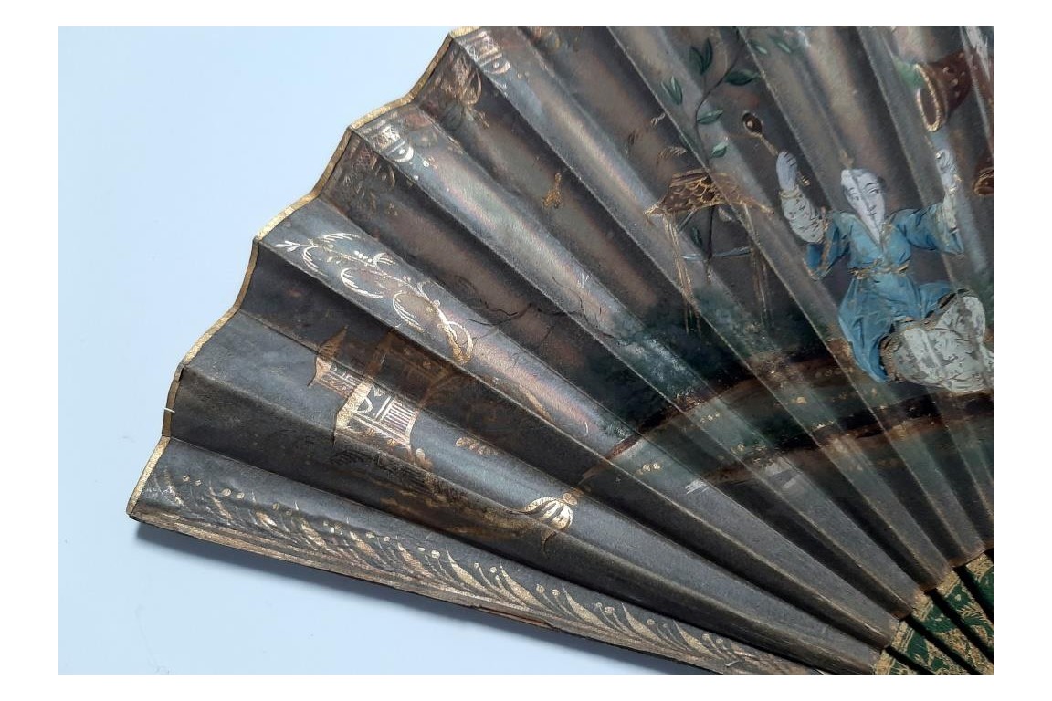 Music and chinoiseries, fan circa 1810