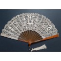 Thistle in lace, Art Nouveau fan