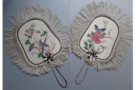 Chinese birds and flowers, fixed fans, 19th century