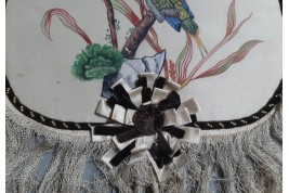 Chinese birds and flowers, fixed fans, 19th century