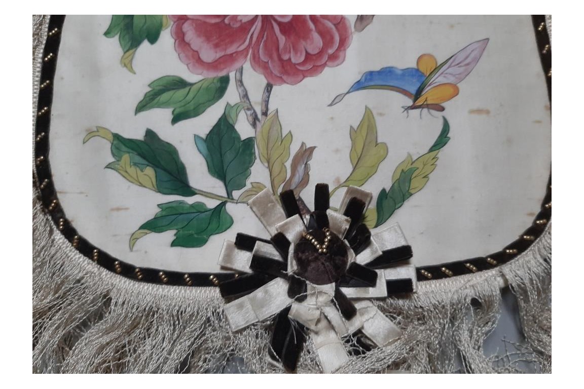 Chinese birds and flowers, fixed fans, 19th century