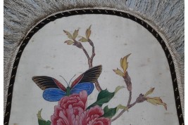 Fleurs et faunes chinoises, paire d'écrans XIXème