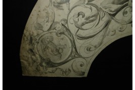 Project of decoration with women and loves, fan leaf XIXth