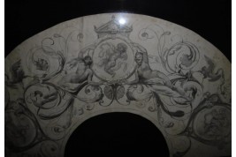 Project of decoration with women and loves, fan leaf XIXth