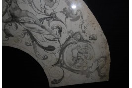 Project of decoration with women and loves, fan leaf XIXth