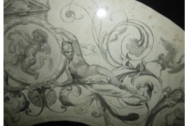 Project of decoration with women and loves, fan leaf XIXth