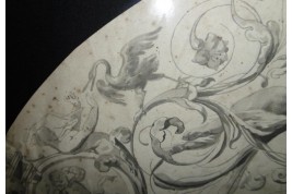 Project of decoration with women and loves, fan leaf XIXth