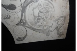 Project of decoration with women and loves, fan leaf XIXth