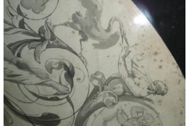Project of decoration with women and loves, fan leaf XIXth