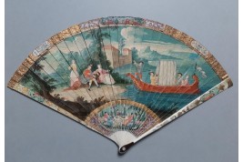 Gondola of love, vernis Martin fan, early 18th