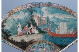 Gondola of love, vernis Martin fan, early 18th