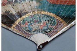 Gondola of love, vernis Martin fan, early 18th