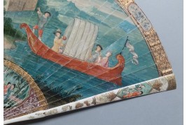 Gondola of love, vernis Martin fan, early 18th