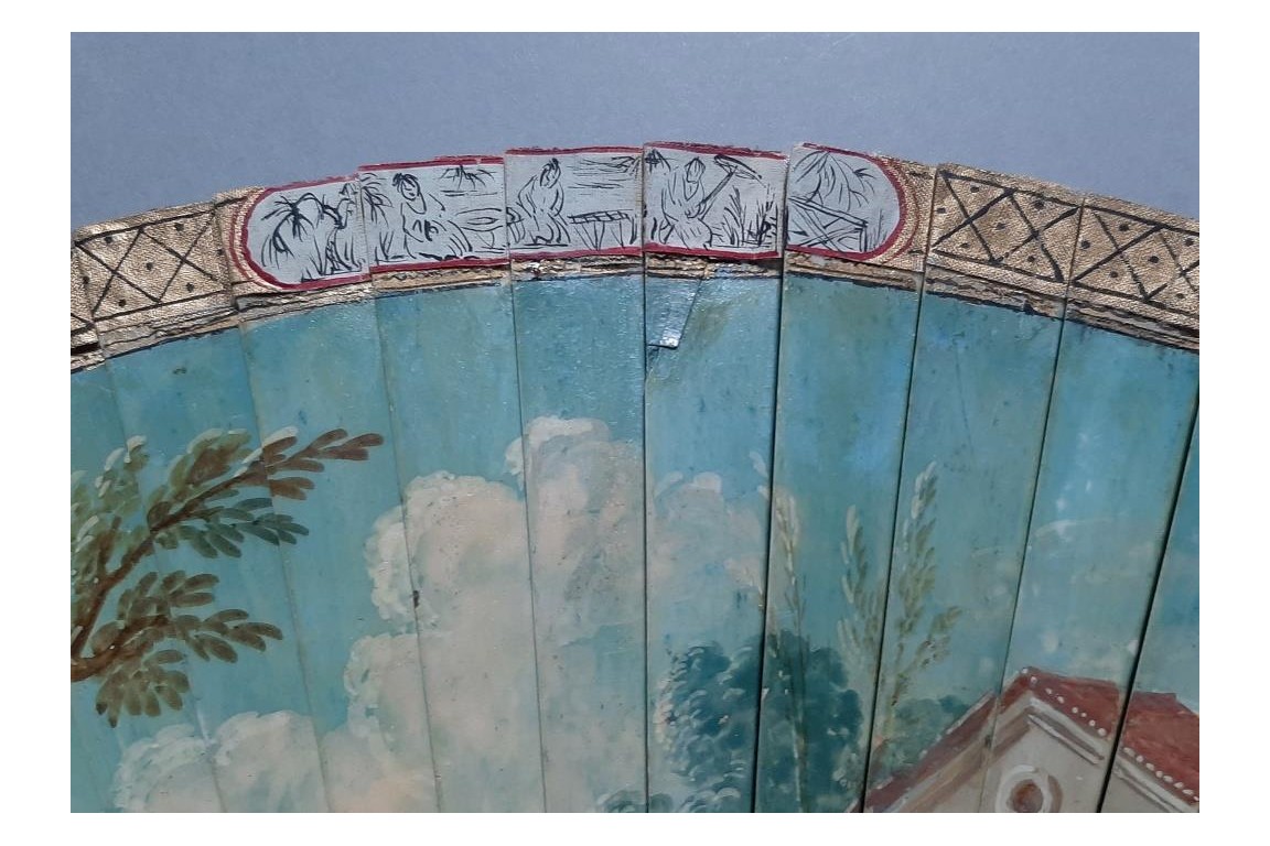 Gondola of love, vernis Martin fan, early 18th