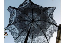 Sunshade, Chantilly lace, 19th century