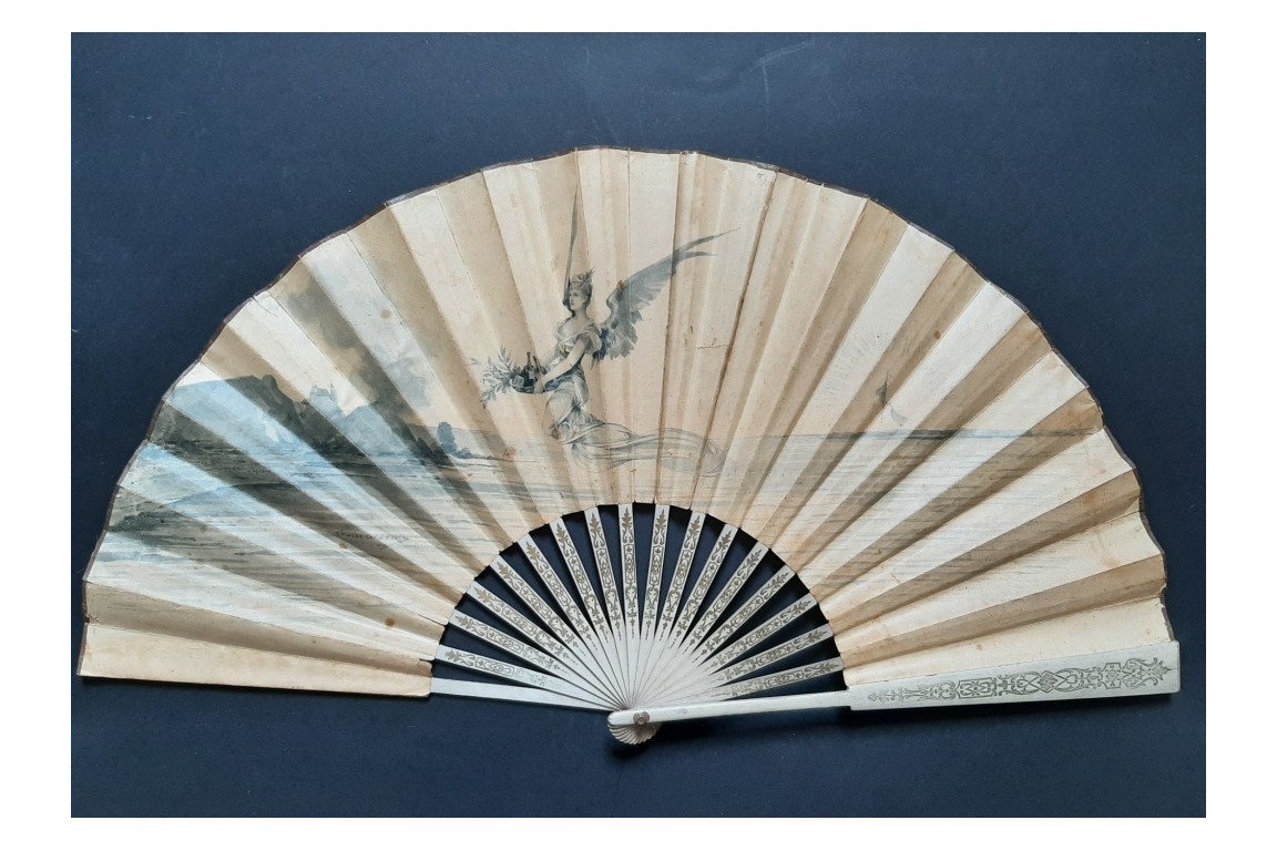 Help to Martinique, fan by Louise Abbema and Fuvelleroy, 1902