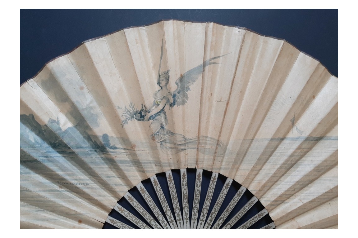 Help to Martinique, fan by Louise Abbema and Fuvelleroy, 1902