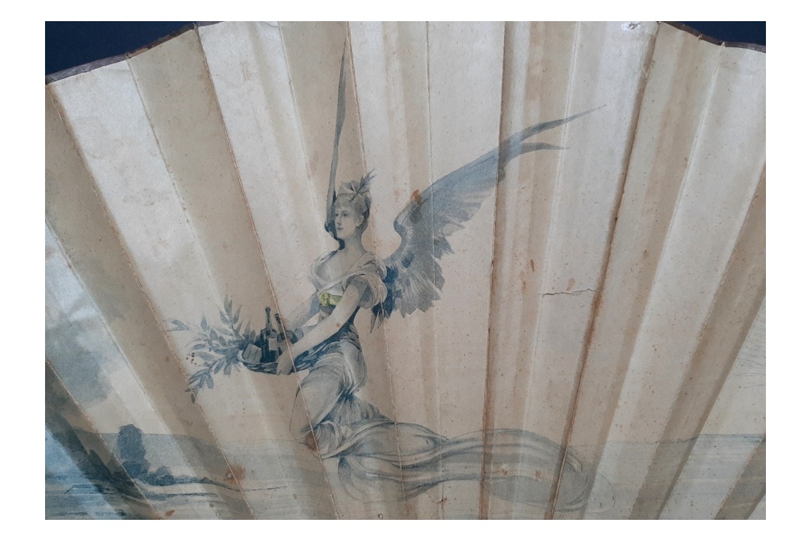 Help to Martinique, fan by Louise Abbema and Fuvelleroy, 1902