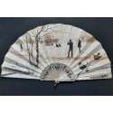 French soldiers in the snow, late 19th century fan