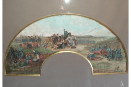 Military camp, fan by Brielman, circa 1865/70