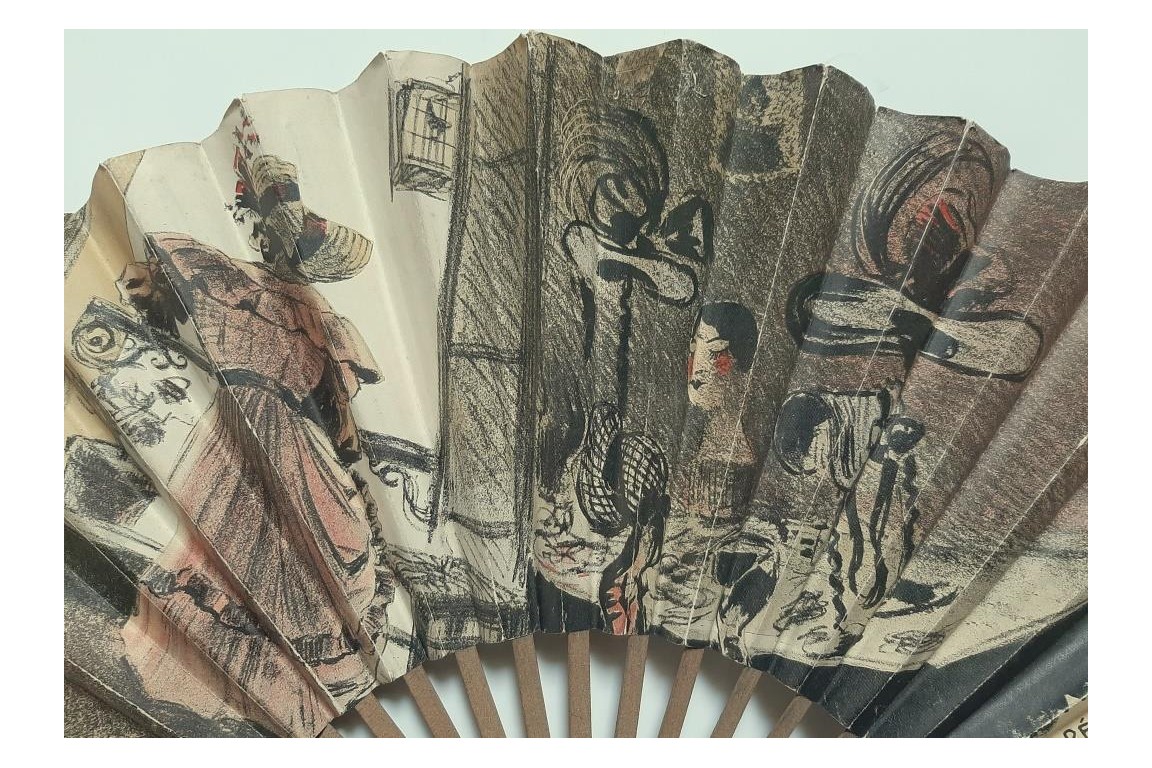 Le régiment qui passe, fan by Abel Truchet circa 1900