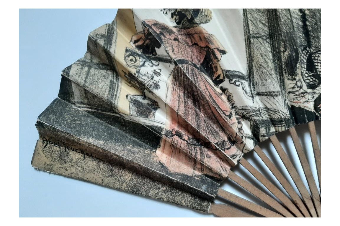 Le régiment qui passe, fan by Abel Truchet circa 1900
