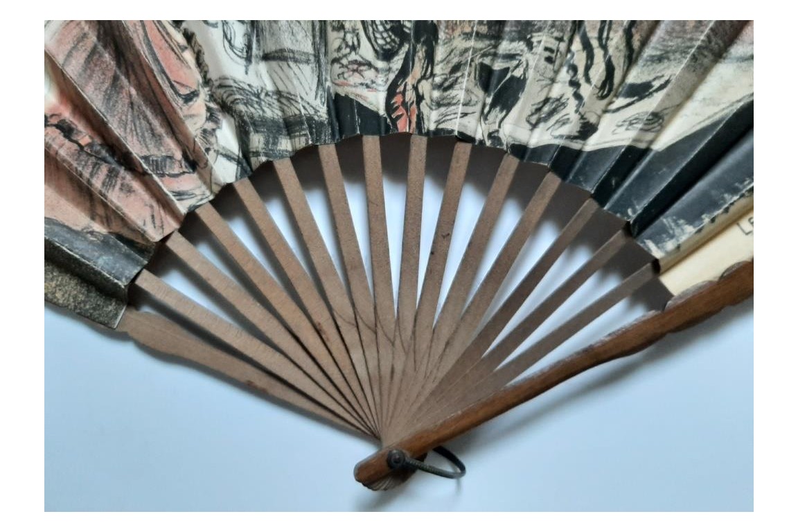 Le régiment qui passe, fan by Abel Truchet circa 1900