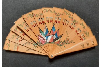 Allies' flags and Alsace, miniature patriotic fan, circa 1916