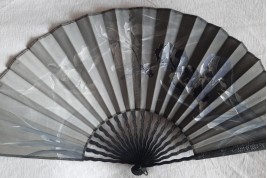 Iris and dragonfly, fan by Billotey circa 1890