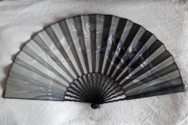 Iris and dragonfly, fan by Billotey circa 1890