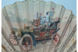Pierrots' car, fan by Van Garden, circa 1900-1909