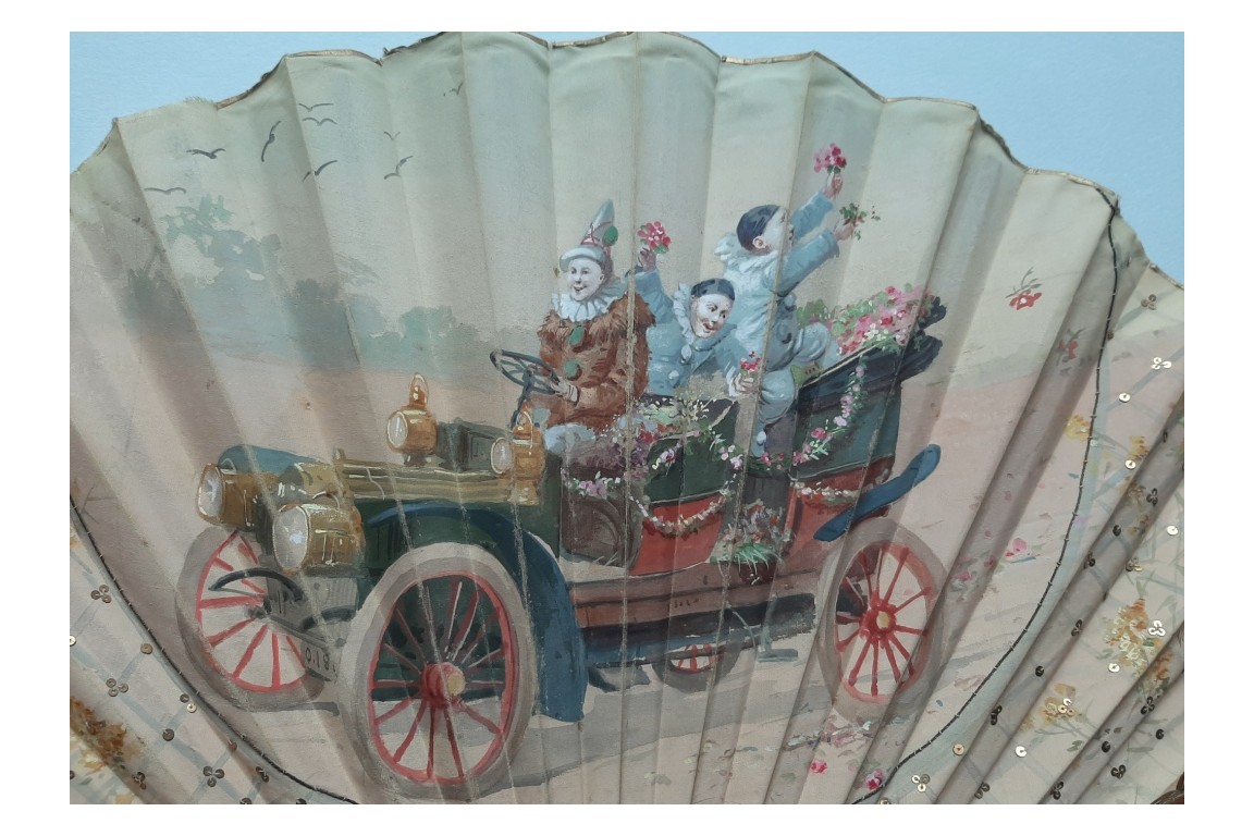 Pierrots' car, fan by Van Garden, circa 1900-1909