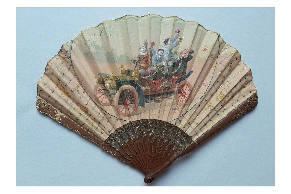 Pierrots' car, fan by Van Garden, circa 1900-1909