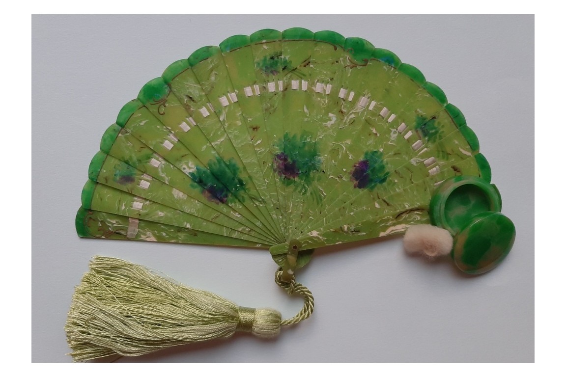 Beauty set, Art Deco novelty fan