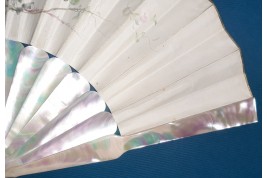 Lovers in the wisteria, fan by Rudaux, 1890