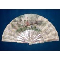Lovers in the wisteria, fan by Rudaux, 1870