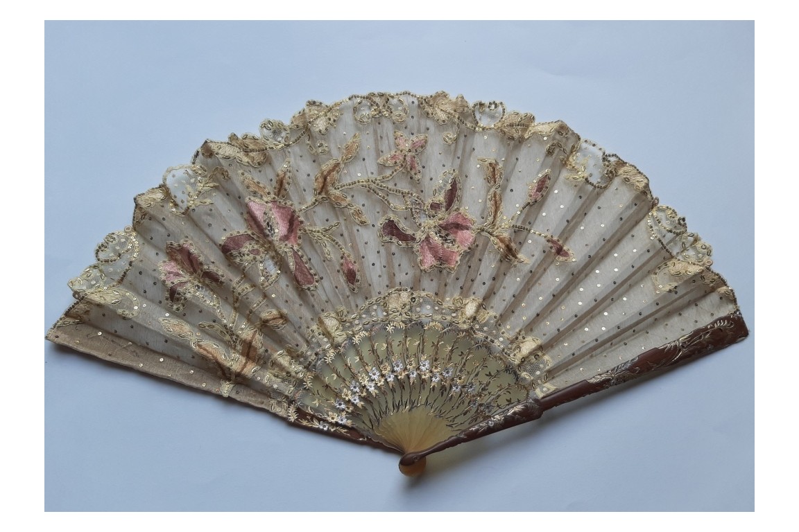 Iris, Duvelleroy fan, circa 1900