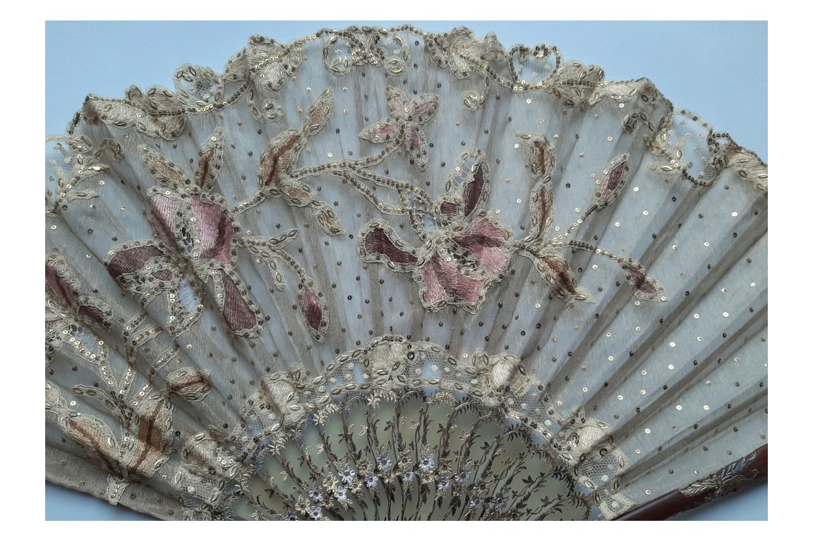 Iris, Duvelleroy fan, circa 1900