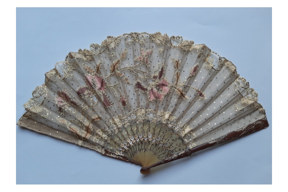 Iris, Duvelleroy fan, circa 1900