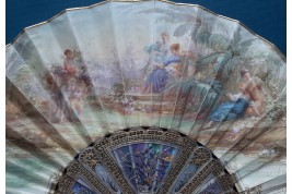 Nymphes des fleurs, éventail de Gabrielle Neiter, fin XIXème siècle