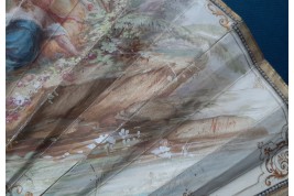 Nymphes des fleurs, éventail de Gabrielle Neiter, fin XIXème siècle