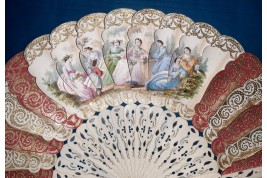 Mirror and palmettes fan, circa 1860