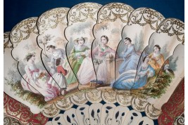 Miroir et palmettes, éventail vers 1860