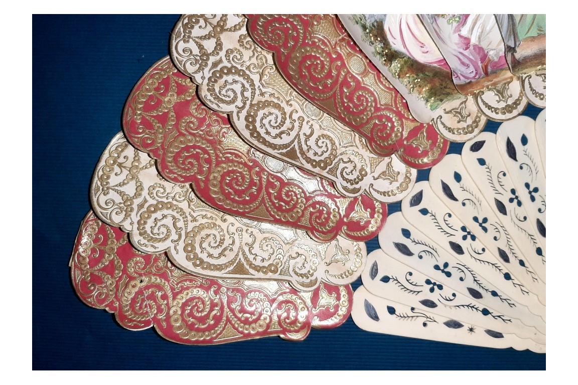 Mirror and palmettes fan, circa 1860