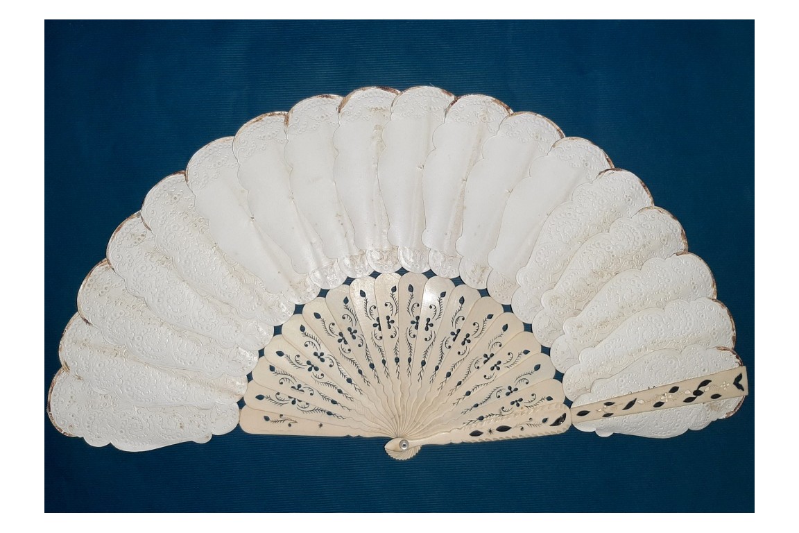 Miroir et palmettes, éventail vers 1860